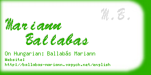 mariann ballabas business card